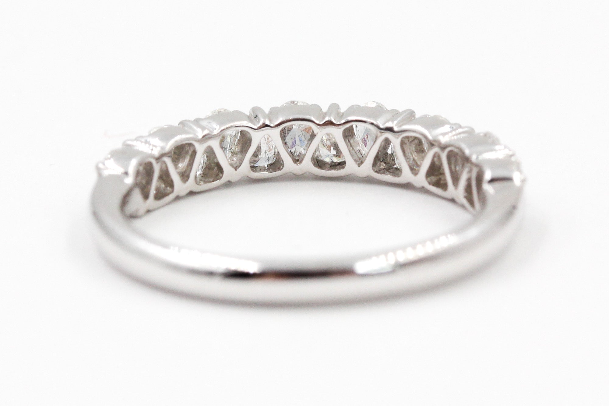 Pear Diamond Band Ring - 14k White Gold - 0.63ctw
