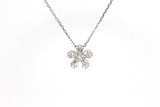 Petite Diamond Flower Pendant Necklace - 18k White Gold - 0.25ctw
