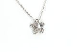 Petite Diamond Flower Pendant Necklace - 18k White Gold - 0.25ctw