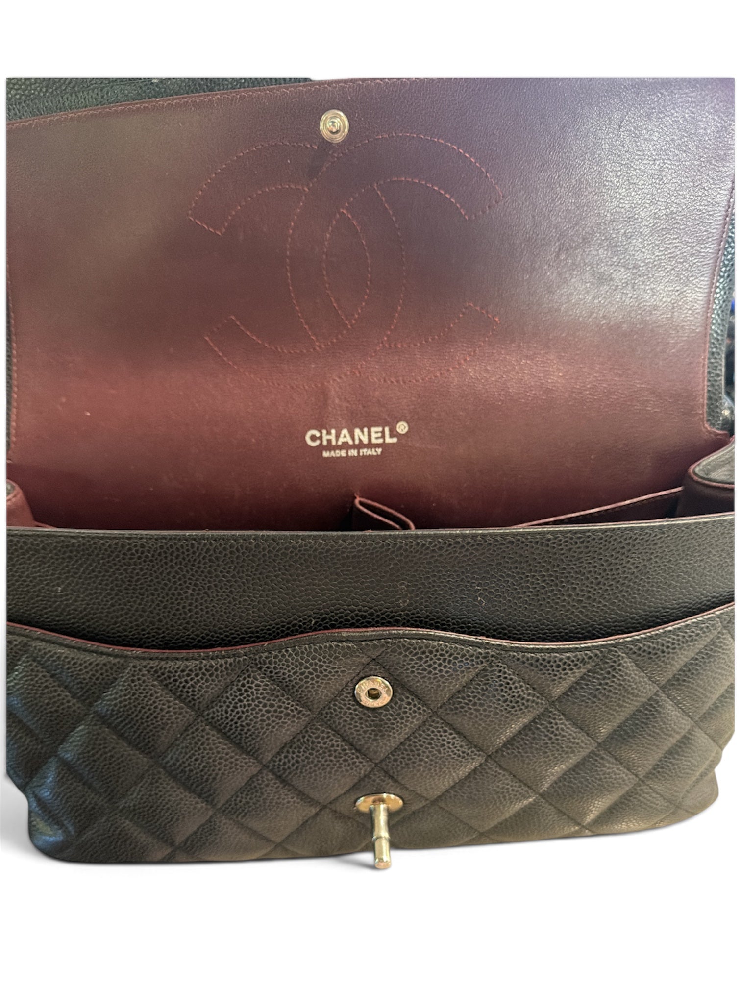 Chanel Classic Flap Jumbo Caviar Handbag