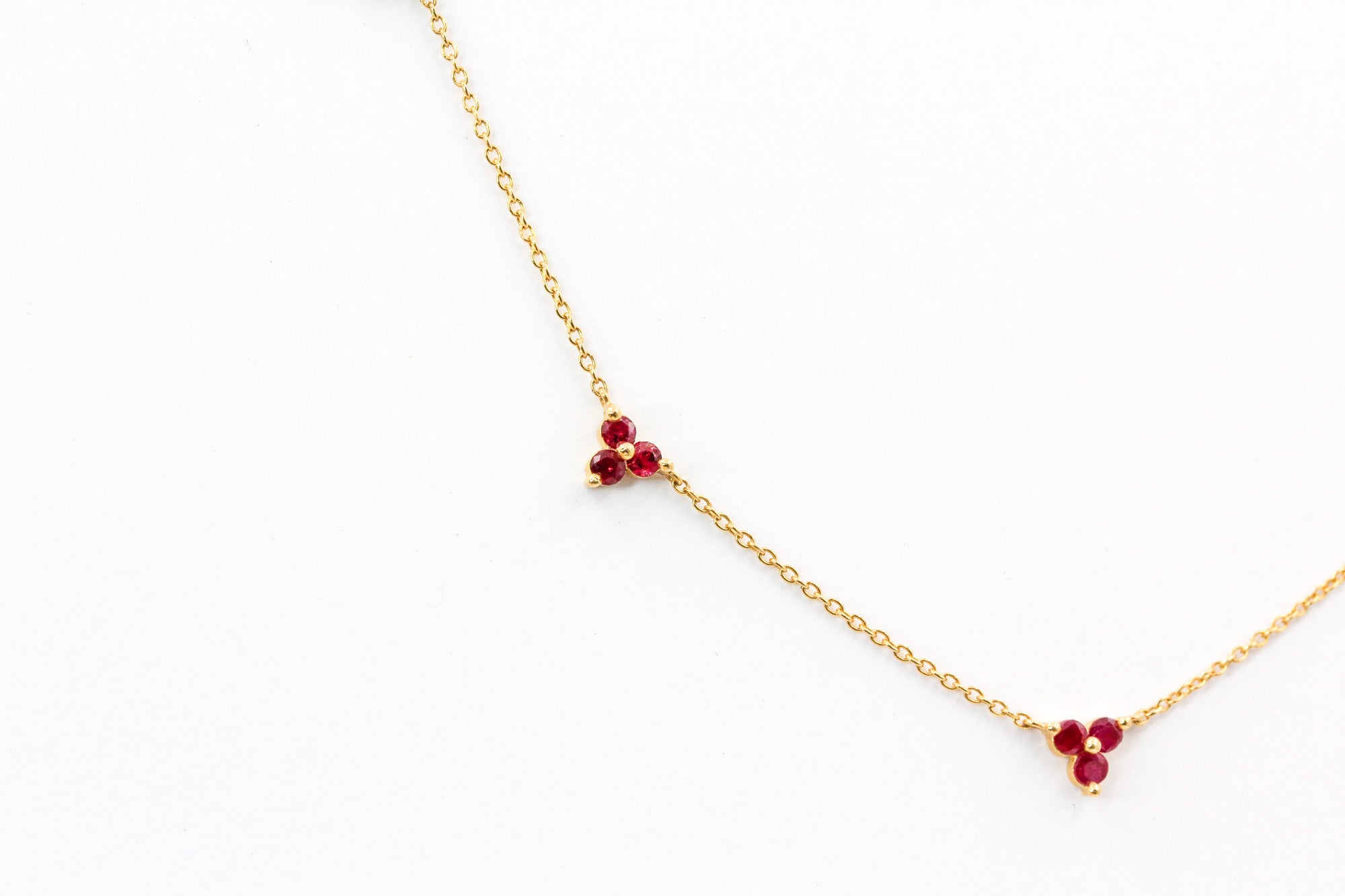 Ruby Station Necklace - 14k Yellow Gold - 0.63ctw