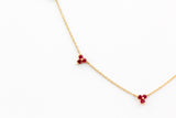 Ruby Station Necklace - 14k Yellow Gold - 0.63ctw