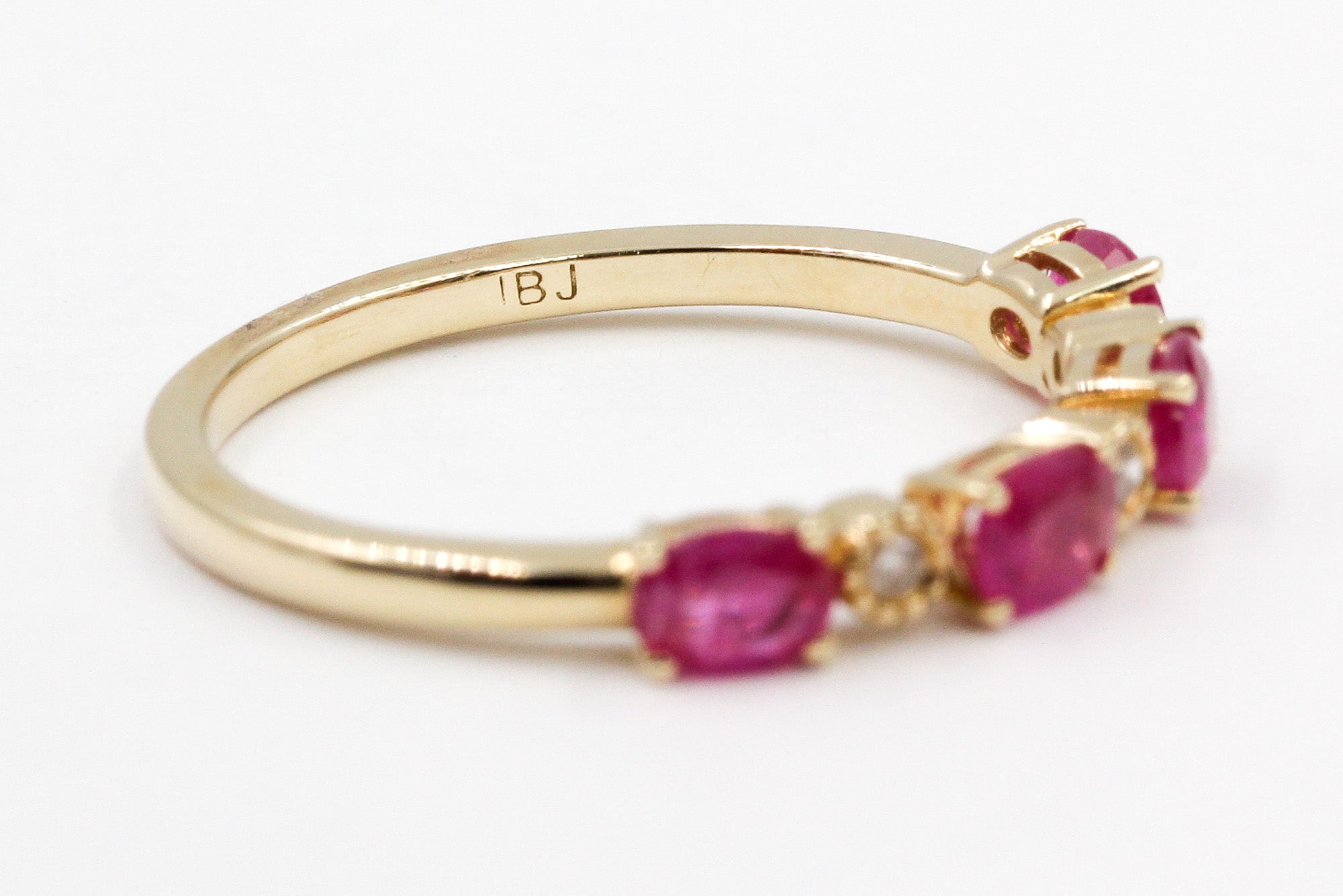 Ruby and Diamond Band - 14k Yellow Gold - 0.43ctw