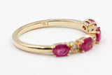 Ruby and Diamond Band - 14k Yellow Gold - 0.43ctw