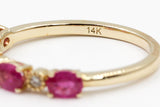 Ruby and Diamond Band - 14k Yellow Gold - 0.43ctw