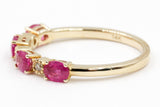 Ruby and Diamond Band - 14k Yellow Gold - 0.43ctw