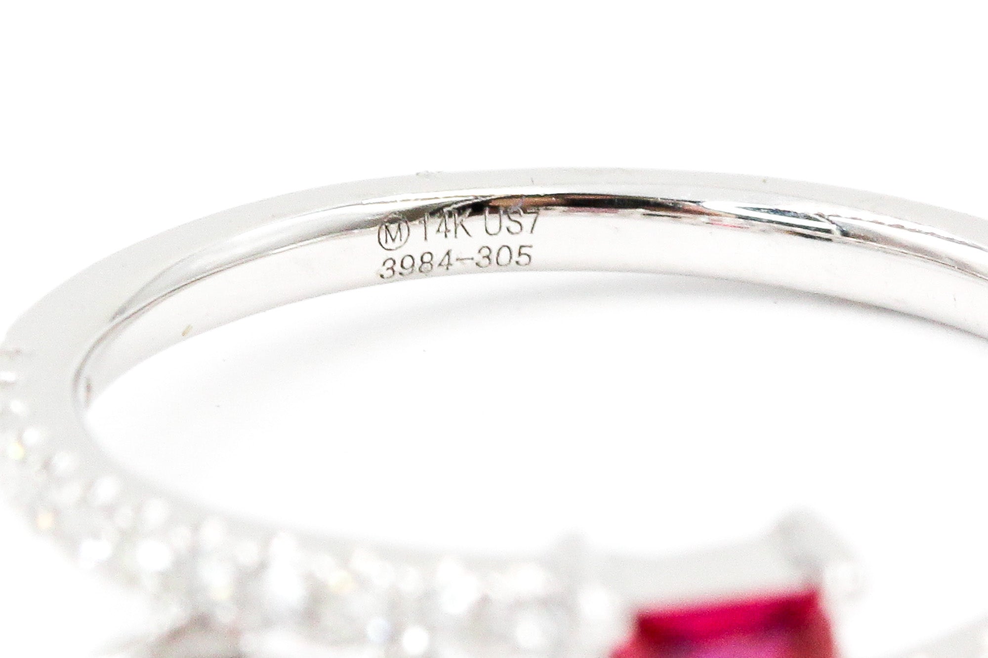 Ruby and Diamond Bypass Ring - 14k White Gold - 0.43ctw