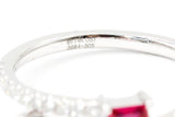 Ruby and Diamond Bypass Ring - 14k White Gold - 0.43ctw