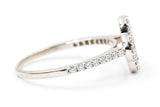 Ruby and Diamond Clover Ring - 14k White Gold - 0.88ctw