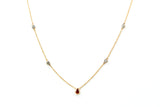 Ruby and Diamond Necklace - 14k Yellow Gold - 0.67ctw