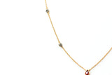 Ruby and Diamond Necklace - 14k Yellow Gold - 0.67ctw