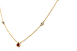 Ruby and Diamond Necklace - 14k Yellow Gold - 0.67ctw