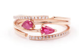 Ruby and Diamond Ring - 14k Rose Gold - 0.61ctw