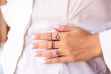 Ruby and Diamond Ring - 14k Rose Gold - 0.61ctw