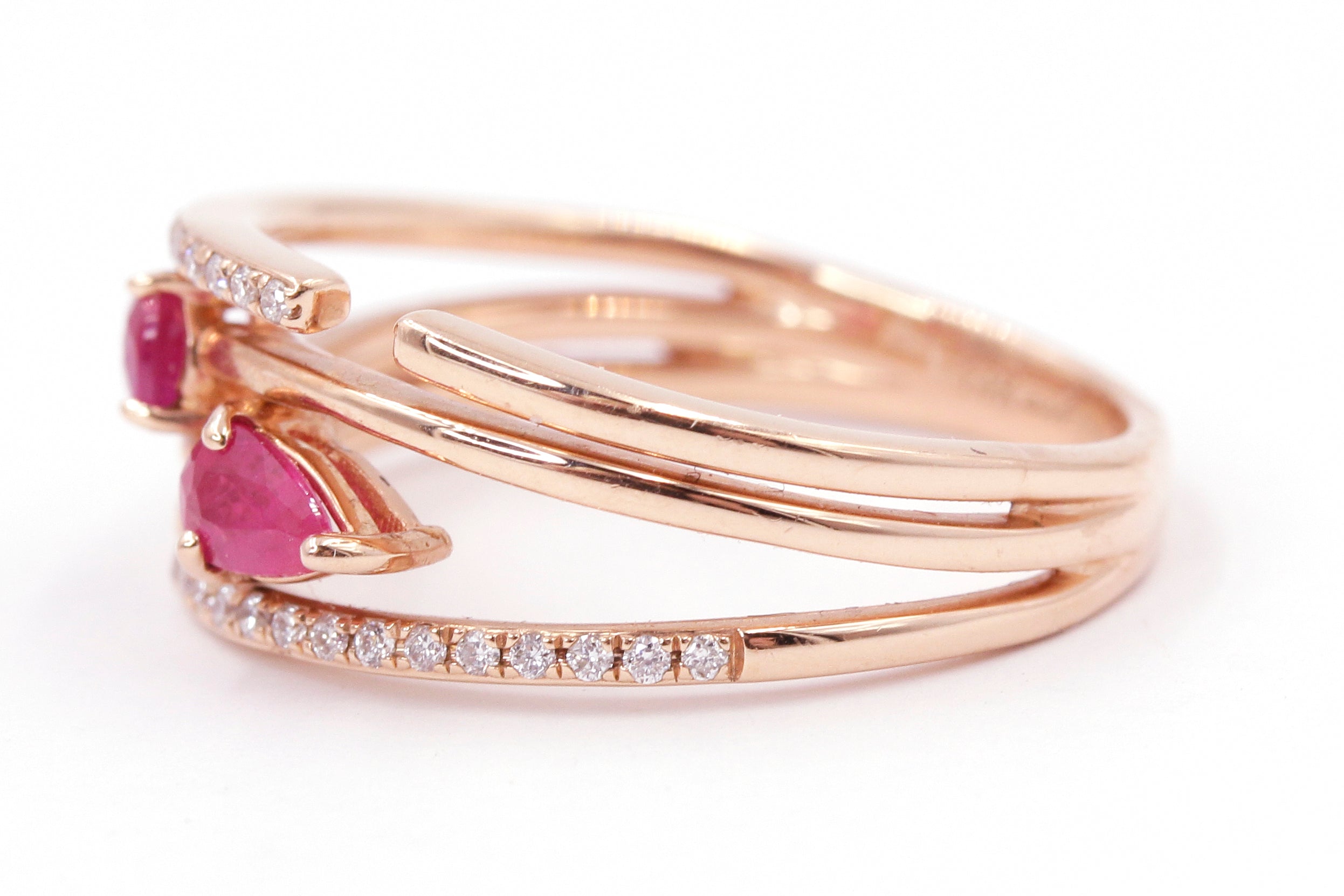 Ruby and Diamond Ring - 14k Rose Gold - 0.61ctw