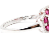 Ruby and Diamond Ring - 14k White Gold - 1.00ctw