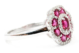 Ruby and Diamond Ring - 14k White Gold - 1.00ctw