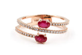 Ruby and Diamond Wrap Ring - 14k Rose Gold - 1.00ctw
