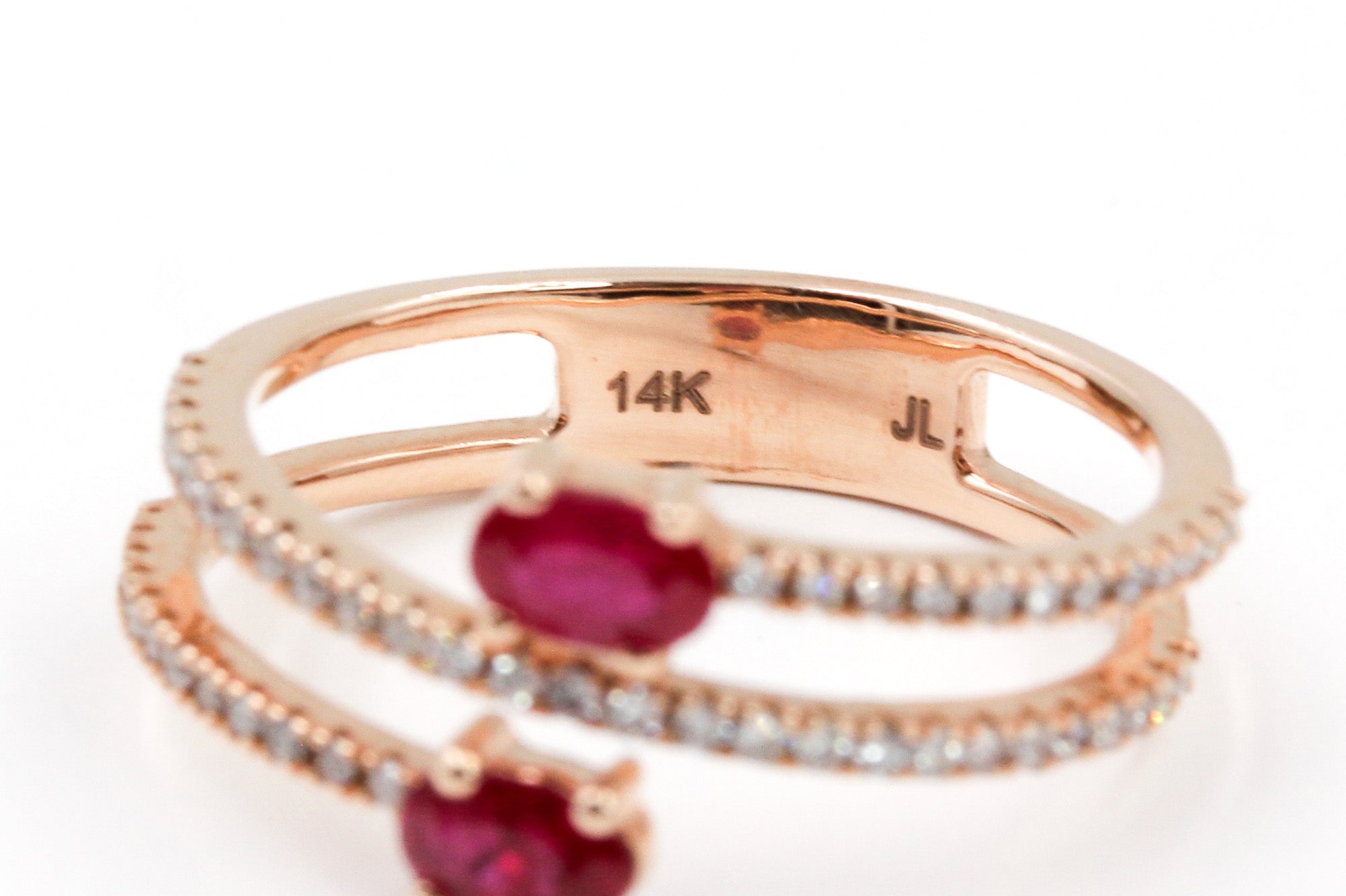Ruby and Diamond Wrap Ring - 14k Rose Gold - 1.00ctw