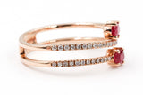 Ruby and Diamond Wrap Ring - 14k Rose Gold - 1.00ctw