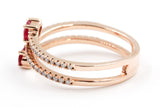 Ruby and Diamond Wrap Ring - 14k Rose Gold - 1.00ctw