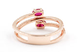 Ruby and Diamond Wrap Ring - 14k Rose Gold - 1.00ctw
