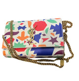 Saint Laurent Grain De Poudre Monogram Shapes Print Kate Satchel - Small