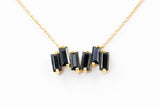Sapphire Baguette Necklace - 14k Yellow Gold - 0.90ctw
