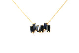Sapphire Baguette Necklace - 14k Yellow Gold - 0.90ctw