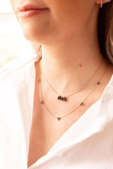 Sapphire Baguette Necklace - 14k Yellow Gold - 0.90ctw