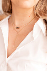 Sapphire Baguette Necklace - 14k Yellow Gold - 0.90ctw