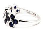 Sapphire Clover Ring - 14k White Gold - 2.40ctw