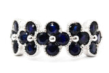 Sapphire Clover Ring - 14k White Gold - 2.40ctw