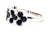 Sapphire Clover Ring - 14k White Gold - 2.40ctw