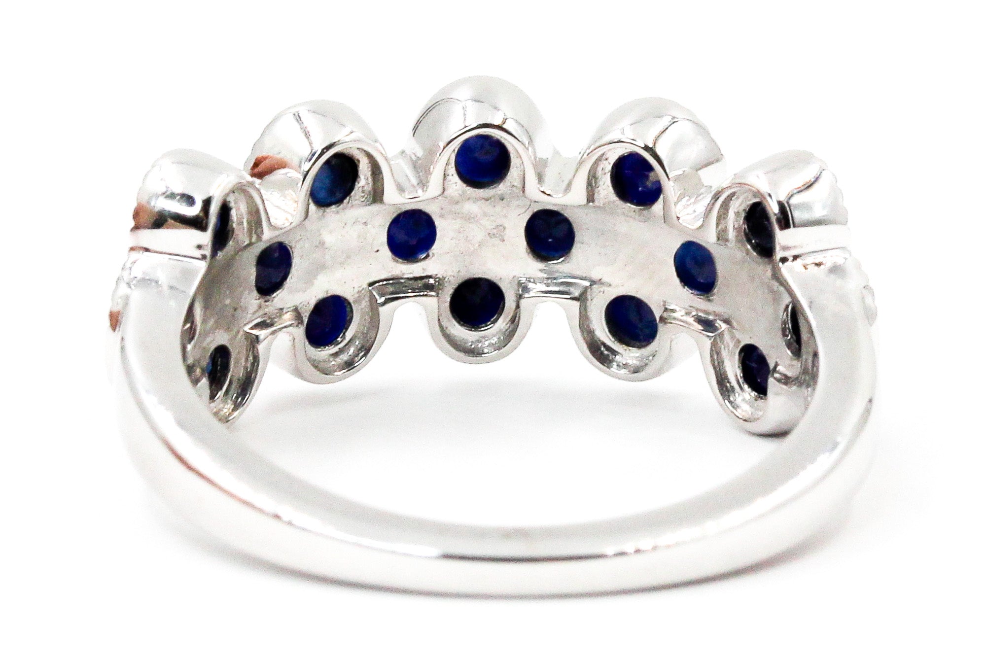 Sapphire Clover Ring - 14k White Gold - 2.40ctw