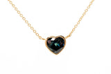 Sapphire Heart Necklace - 14k Yellow Gold - 0.80ctw