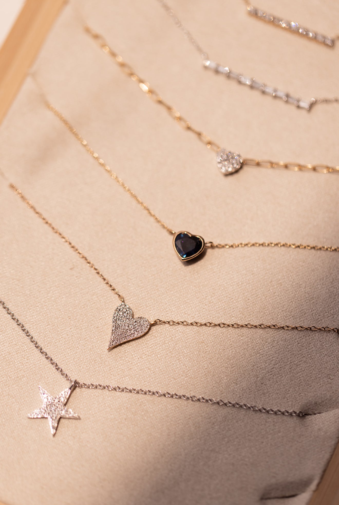 Sapphire Heart Necklace - 14k Yellow Gold - 0.80ctw