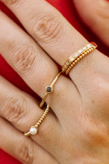Sapphire Stackable 14k Yellow Gold Ring