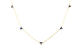 Sapphire Station Necklace - 14k Yellow Gold - 0.60ctw