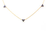 Sapphire Station Necklace - 14k Yellow Gold - 0.60ctw