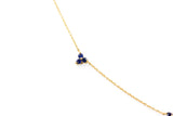Sapphire Station Necklace - 14k Yellow Gold - 0.60ctw