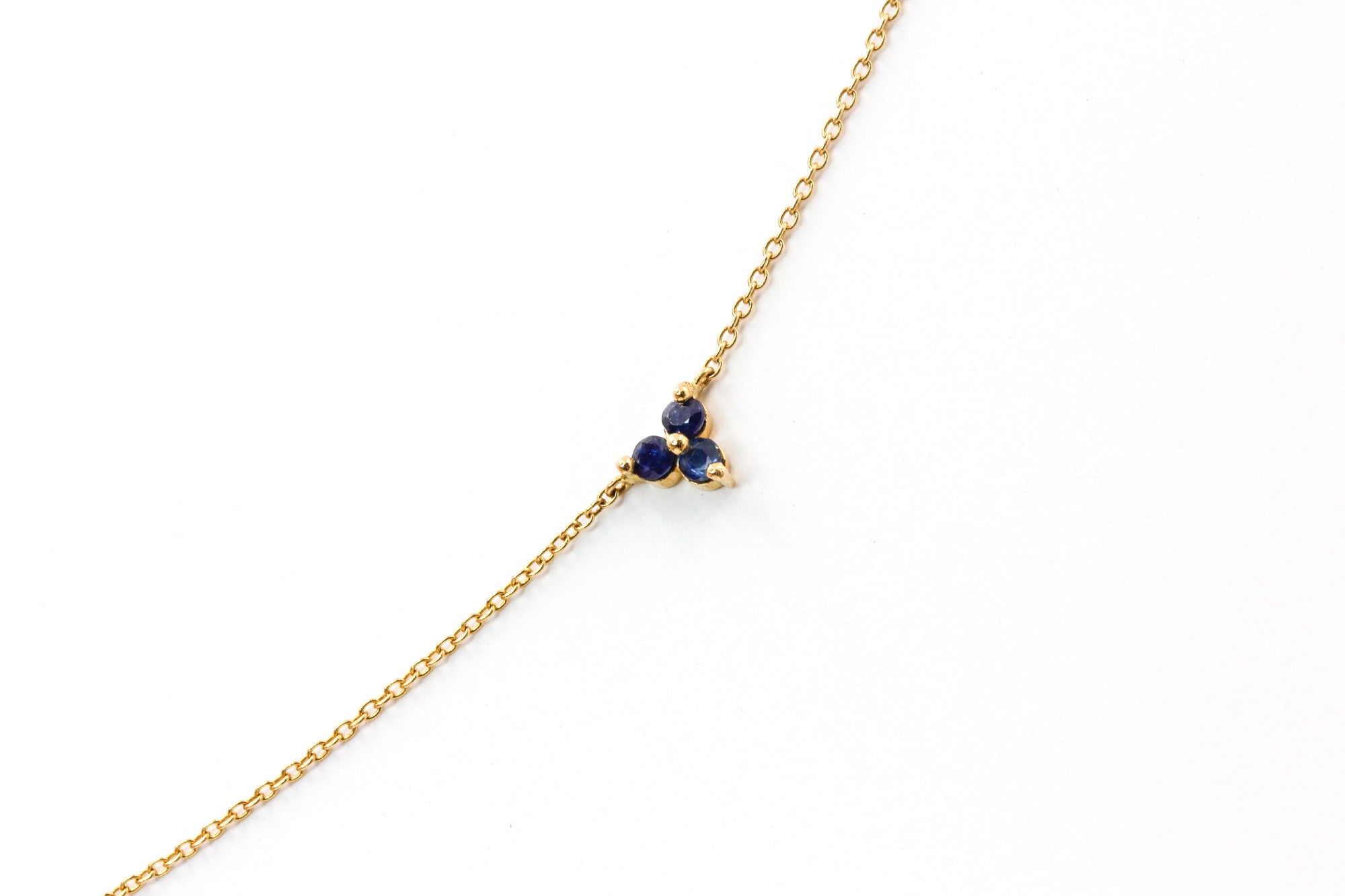 Sapphire Station Necklace - 14k Yellow Gold - 0.60ctw