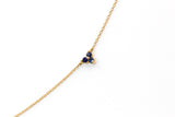 Sapphire Station Necklace - 14k Yellow Gold - 0.60ctw