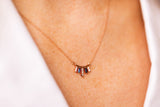 Sapphire and Diamond Necklace - 10k Rose Gold - 0.55ctw