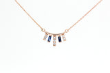 Sapphire and Diamond Necklace - 10k Rose Gold - 0.55ctw