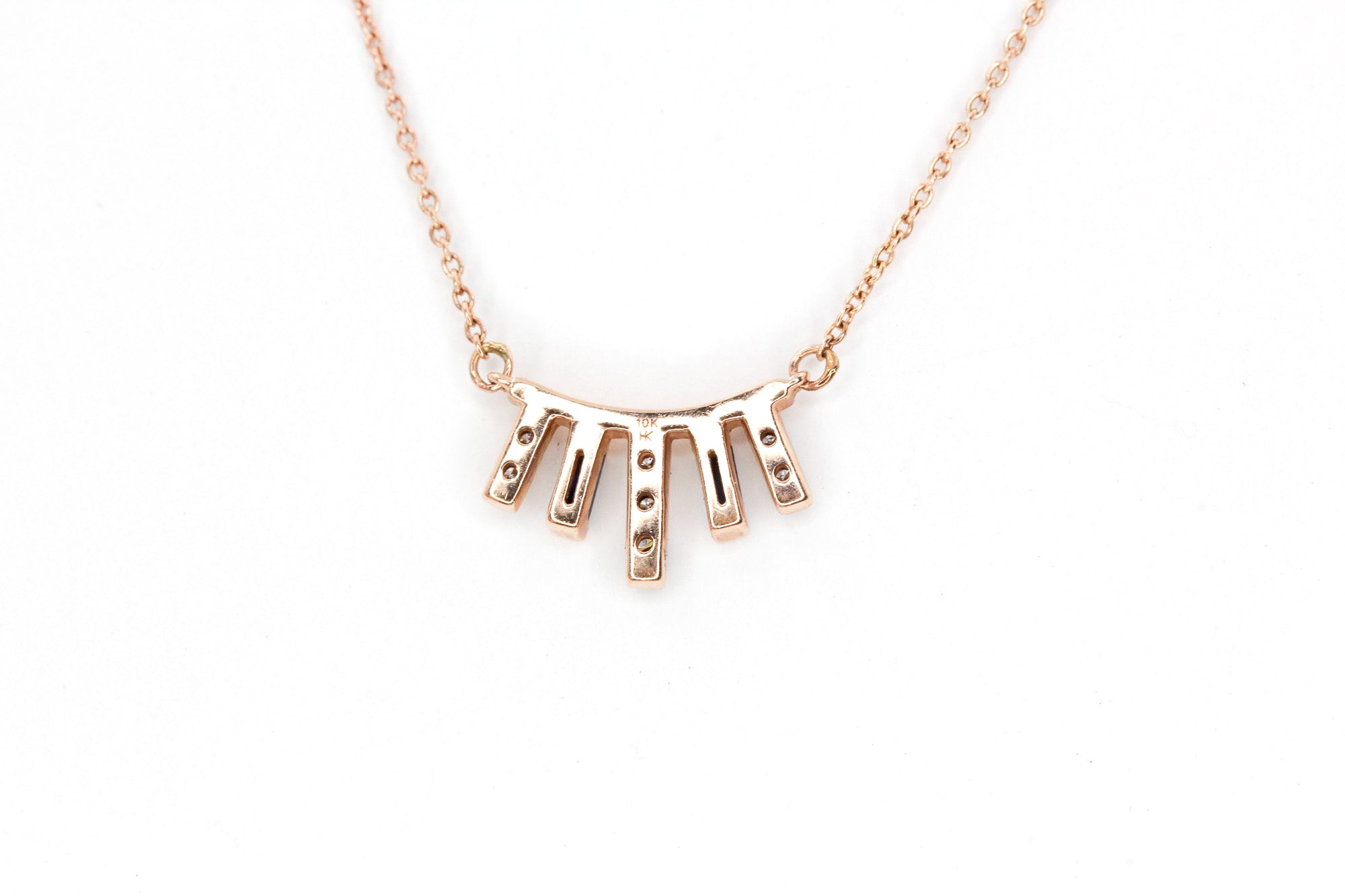 Sapphire and Diamond Necklace - 10k Rose Gold - 0.55ctw