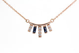 Sapphire and Diamond Necklace - 10k Rose Gold - 0.55ctw