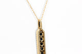 Sapphire and Diamond Drop Pendant Necklace - 10k Yellow Gold - 0.36ctw