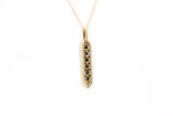 Sapphire and Diamond Drop Pendant Necklace - 10k Yellow Gold - 0.36ctw