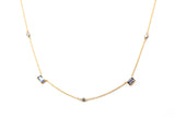 Sapphire and Diamond Necklace - 14k Yellow Gold - 0.77ctw